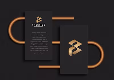 A modern, luxurious brand identity for Prestige Blind Screen...