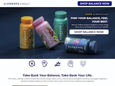 Redesigning of elements of balance homepage