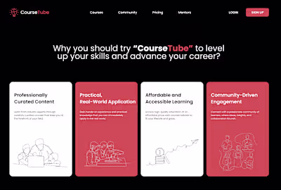 CourseTube Hero Section Concepts: Creative Designs ::