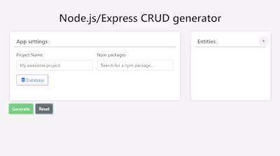 Node.js/Express CRUD generator
