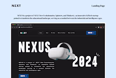 Nexus EdTech Platform Landing Page and Payment Form
