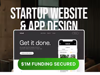 Startup Website Design - helped secure $1M in pre-seed funding
