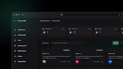 Building Framonial with framer ans supabase
