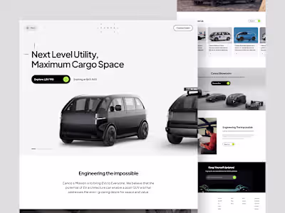 Website redesign for Canoo (a side project), where I aimed t...