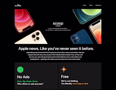 Apple Scoop - About Page Design