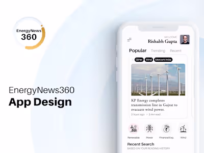EnergyNews360 Mobile App Design