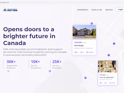 Keywacanada - Cab & Services Booking WebApp