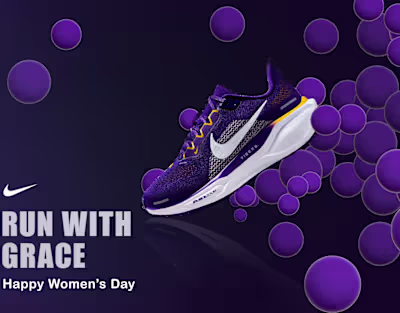 Nike Running Shoes Women's Day Speacial Poster Design
