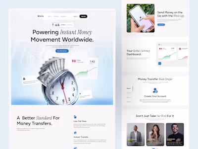 Instant Money Transfer Landing Page