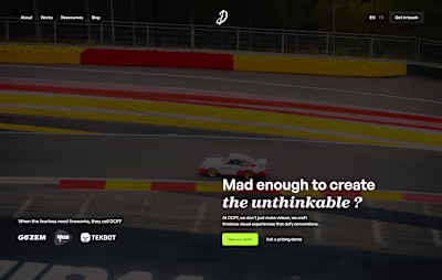 Web design for a video production studio