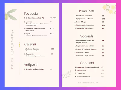 Italian Restaurant Menu Design