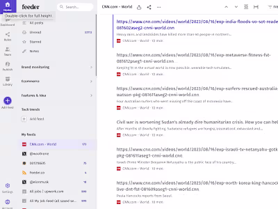 Interactive Web App for RSS reader