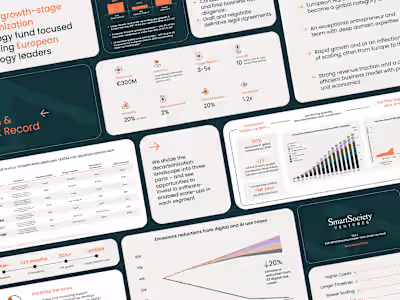 Pitch Deck/ Presentation Design for a VC Model