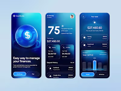 Finance Management Mobile App Design