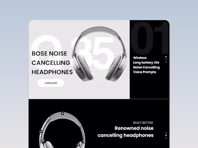 Parallax Website for Bose Headphones