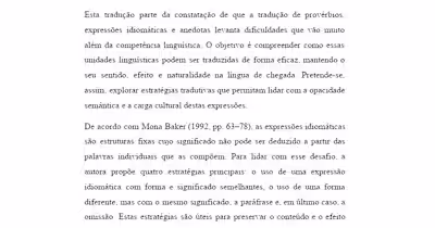 Translation of Idiomatic Expressions