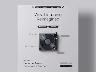 Vinyl Listening – Landing Page Concept
