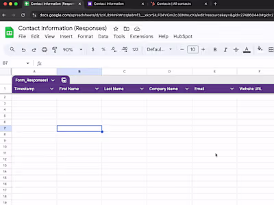 HubSpot integration with Google Sheets and Google Form