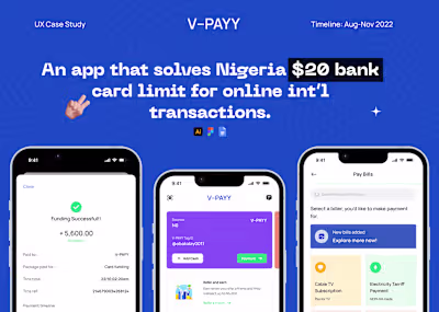 V-PAYY: An app that solves Nigeria $20 bank card limit