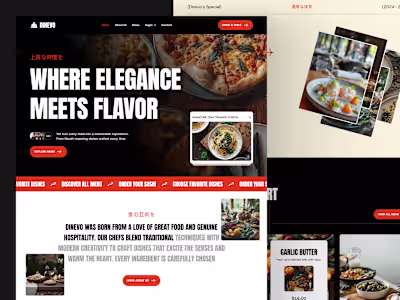 Website design for a restaurant. Design in Figma, developmen...