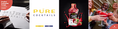 Logo & packaging design for Pure Cocktails