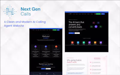 Next Gen Calls AI Platform Web Design