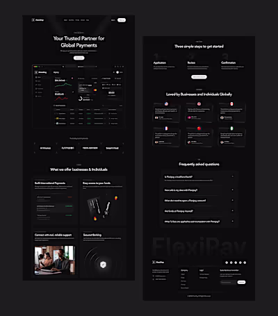 Landing Page design for a Payment solution product