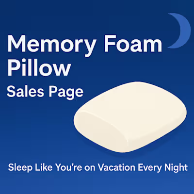 sales page for memory foam pillow