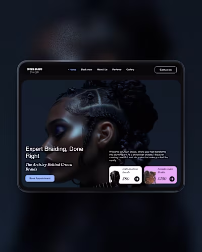 Crown Braids – Braiding & Hairstylist Website Template (Wix ...
