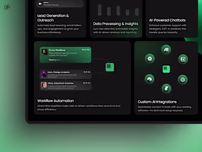 AI automation agency site with smooth scrolling and hovers w...