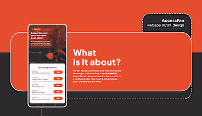 Accessfan - Web App UX/UI design