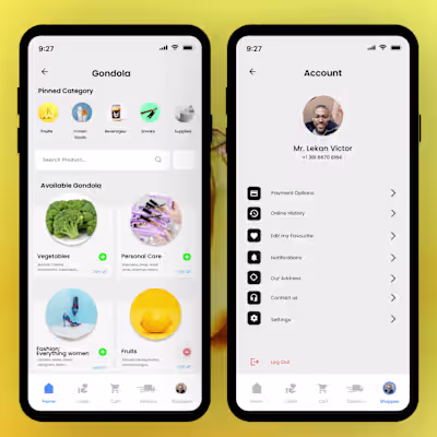 Concept Ecom mobile UI app for efficient shopping