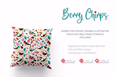 Birds and Berries Pattern Collection