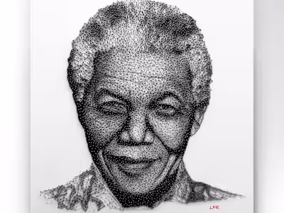 Nelson Mandela String Art Portrait.