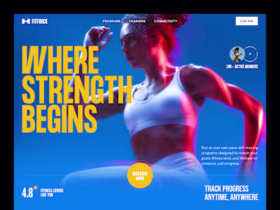 FitForce — Fitness Website Design We designed FitForce to en...
