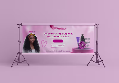 Web Banner Design for a Hair vendor