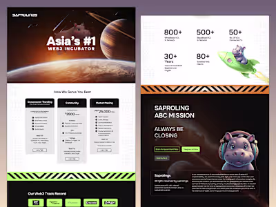 Saprolings – Web3 Incubator Website