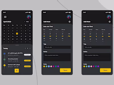 Notes mobile app Design