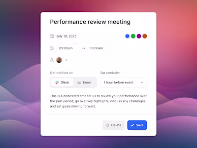 Meeting Scheduling Modal Design