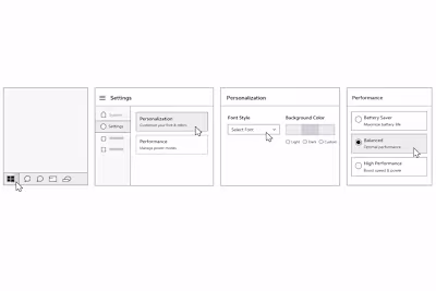 Windows 11 new Interface Wireframe