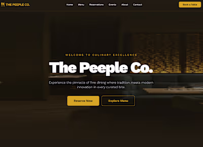Modern Restaurant Website UI/UX Design