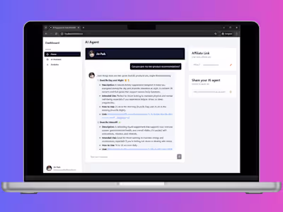 AI Chatbot Saas Application For DUOLIFE's Affiliates