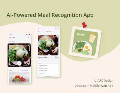 UI UX Design for AI-Powered Meal Recognition App | Web & Mobile