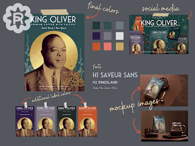 Packaging & Branding Design for King Oliver Premium Coffee