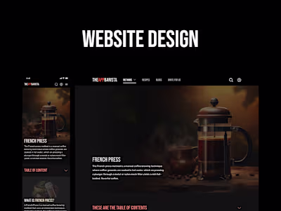 Website Design for The App Barista