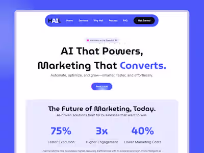 Hail - Web Design for AI marketing agency