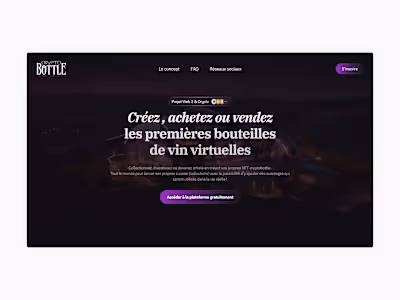 Cryptobottle : Landing Page Design & Framer Development
