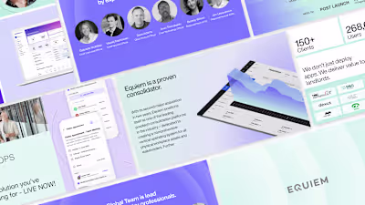 Presentation design for Equiem SaaS