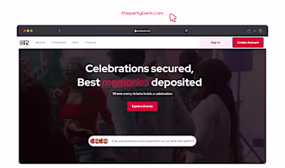Event Ticketing Platform Redesign for PartyBank