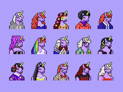Pixelated unicorn avatars 🦄
